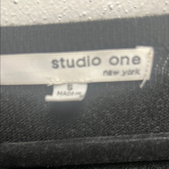 Studio I Black Long Sleeve Dress with Embellished Bling Shoulders - Picture 2 of 4